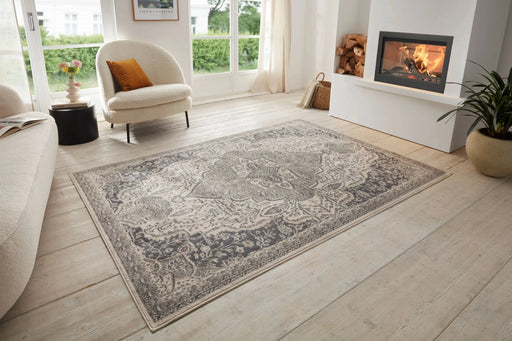 RugsDirect Online Traditional Terrain 105605 Orken Cream Grey Rug - Woven Rugs
