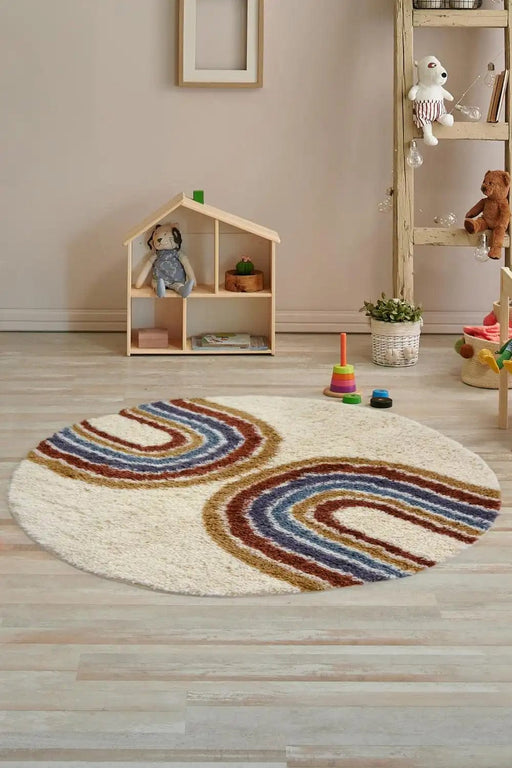 Homemaker Rugs Circle / 100 x 100cm Snug Melrose RAINBOW 5053095233605 - Woven Rugs