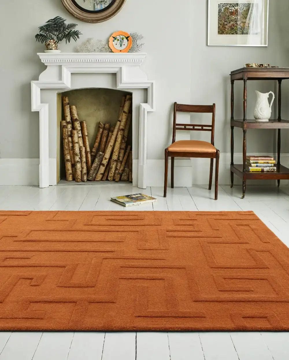 Oka Rust Rug Maze Asiatic Rust — Woven Rugs