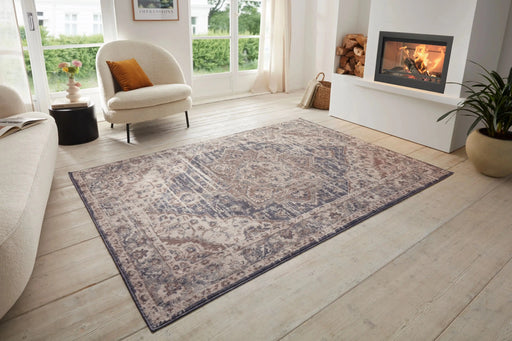 RugsDirect Online Traditional Terrain 105595 Sand Cream Blue Rug - Woven Rugs