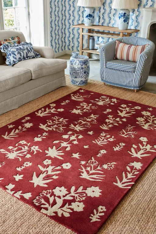 Sanderson Rugs Sanderson Woodland Glade Damson Red 146800 - Woven Rugs