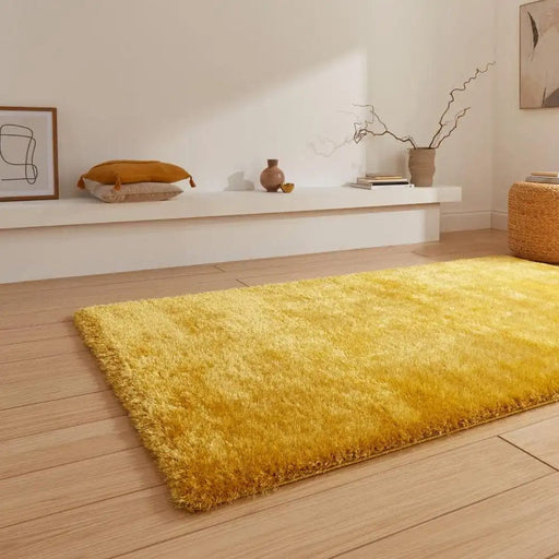 Think Rugs Rugs Lux Shaggy Yellow - Woven Rugs