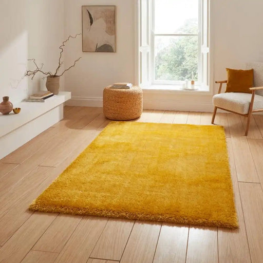 Think Rugs Rugs Lux Shaggy Yellow - Woven Rugs