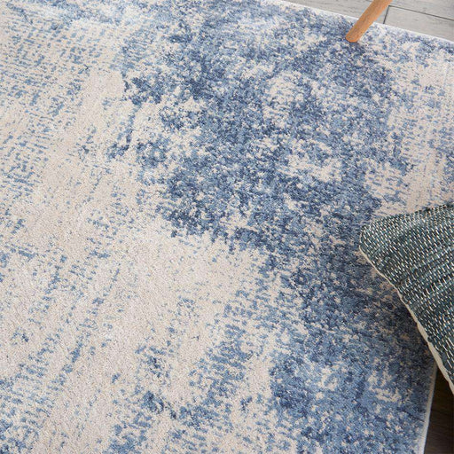 Nourison Rugs Silky Textures SLY01 Ivory Blue - Woven Rugs