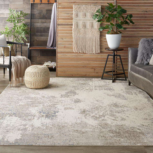 Nourison Rugs Silky Textures SLY06 Ivory Grey - Woven Rugs