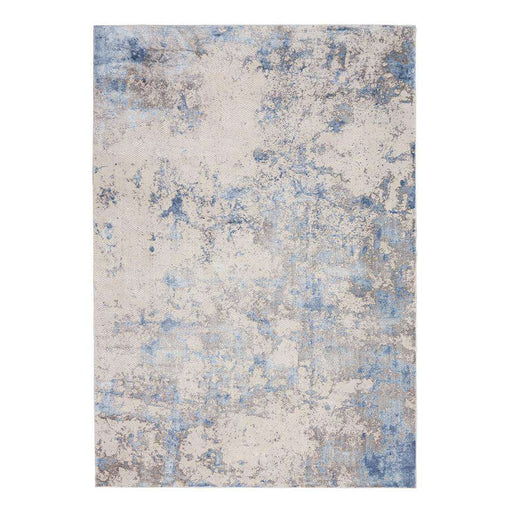 Nourison Rugs Silky Textures SLY04 Blue Ivory Grey - Woven Rugs