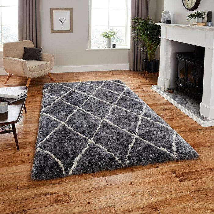 Think Rugs Rugs Morocco 2491 Grey Cream - Woven Rugs