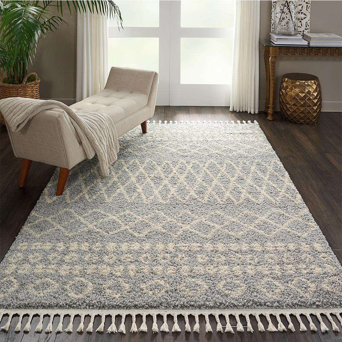 Nourison Rugs Moroccan Shag MRS02 Silver - Woven Rugs