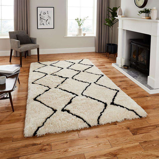 Think Rugs Rugs Morocco 3742 Ivory Black - Woven Rugs