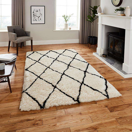 Think Rugs Rugs Morocco 2491 Ivory Black - Woven Rugs