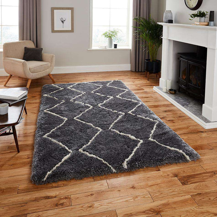 Think Rugs Rugs Morocco 3742 Grey Cream - Woven Rugs