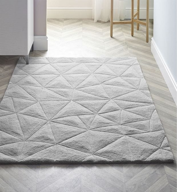Origins Rugs Rectangle / 80 x 150cm 3D Triangles Grey 5026134538863 - Woven Rugs