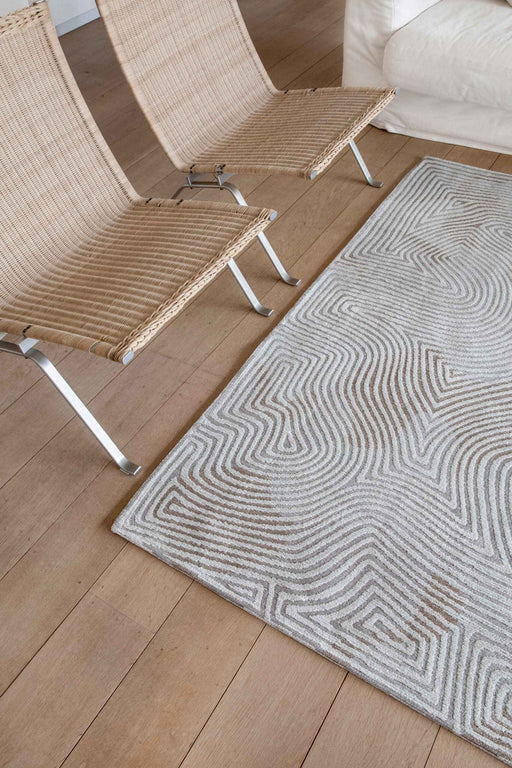 Louis De Poortere Rugs Round / 240 diameter Meditation Coral 9228 Oyster White Rugs Round 5420073372326 - Woven Rugs