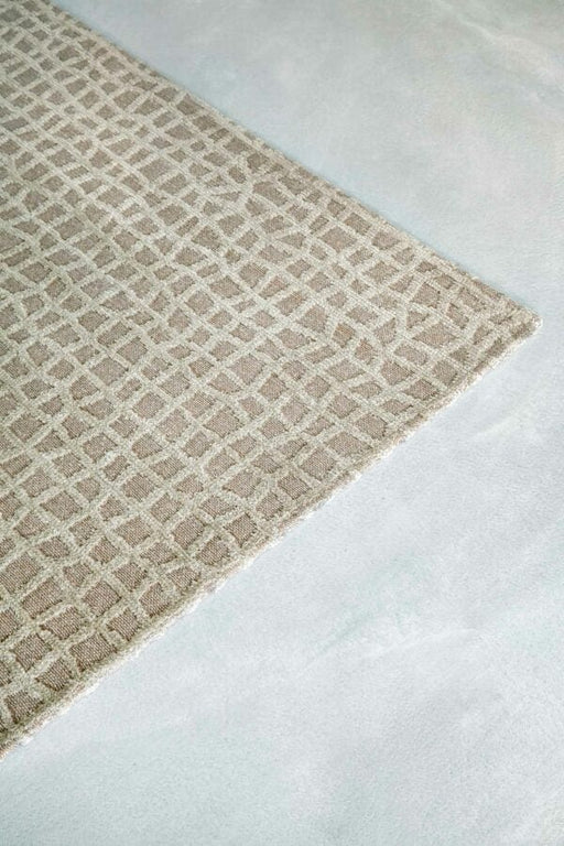 Louis De Poortere Rugs Round / 240 diameter Structures Trammel 9245 Ovid Beige Round 5420073373668 - Woven Rugs