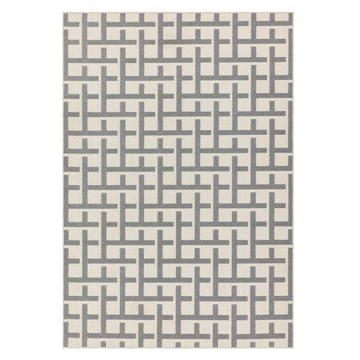 Asiatic Rugs Antibes AN03 White Grey Grid - Woven Rugs
