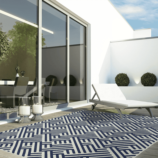 Asiatic Rugs Antibes AN04 Blue White Linear - Woven Rugs