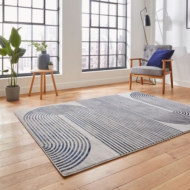 Think Rugs Rugs Apollo Think 2683 Grey Navy - Woven Rugs