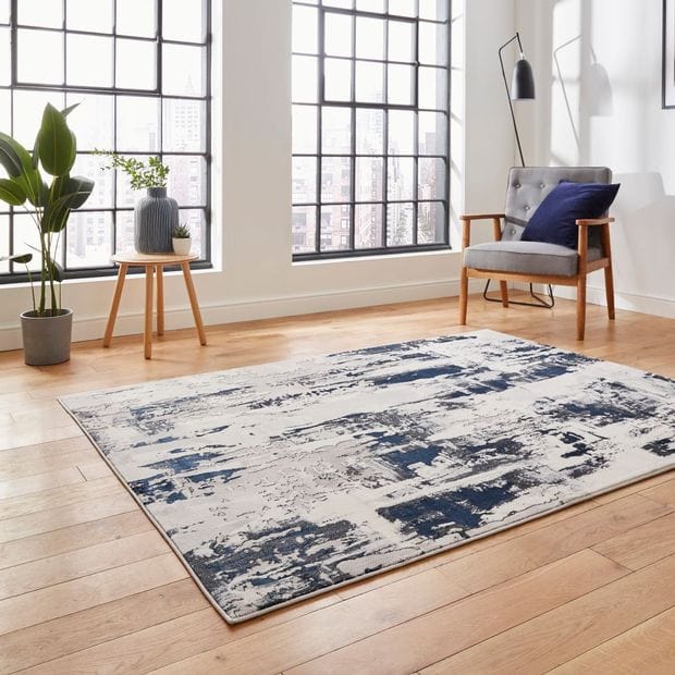 Think Rugs Rugs Apollo Think GR579 Grey Navy - Woven Rugs