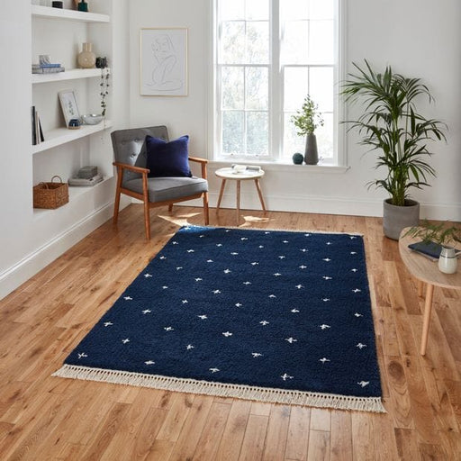 Think Rugs Rugs Boho A475 Navy - Woven Rugs