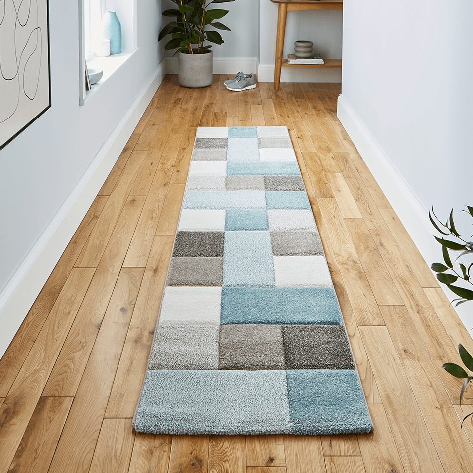 Brooklyn 646 Beige Blue Runner — Woven Rugs