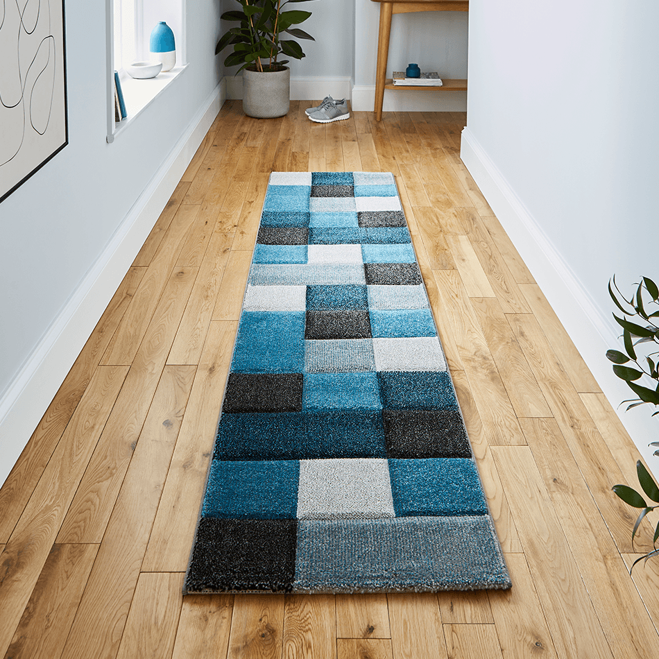 Brooklyn 646 Blue Grey Runner — Woven Rugs