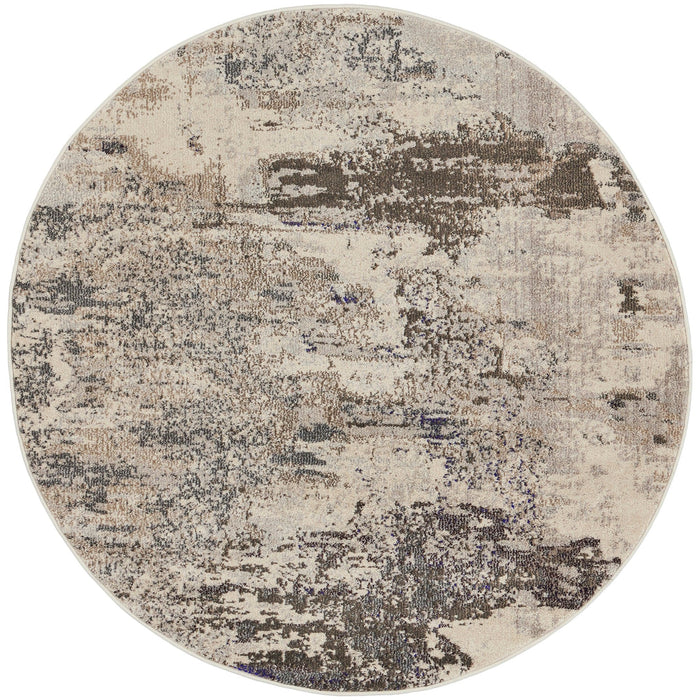 Nourison Rugs Round / 122cm Diameter Celestial CES02 Ivory Grey Circle 099446179371 - Woven Rugs