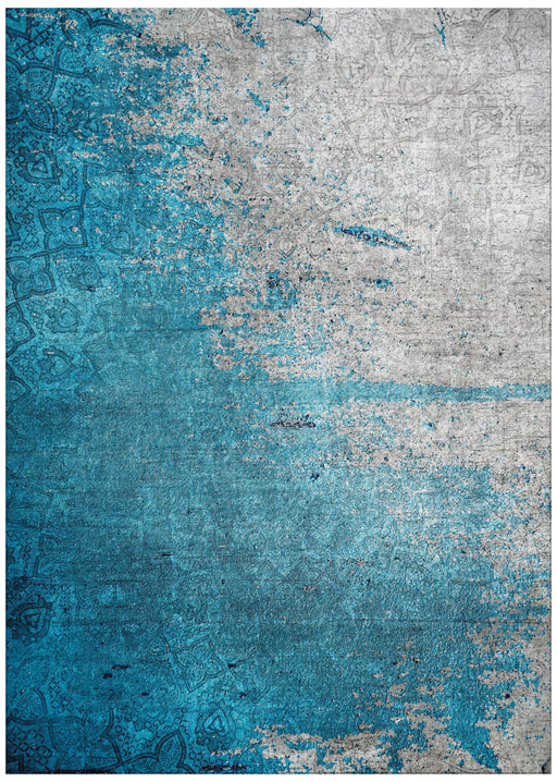 Jackie and the Fish Rugs Jackie & The Fish Concours sabalan teal - Woven Rugs