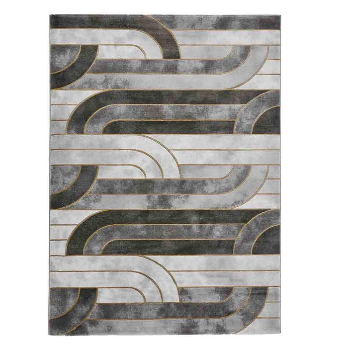 Think Rugs Rugs Craft 23430 Grey/Gold - Woven Rugs
