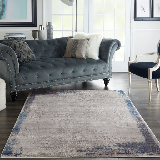 Nourison Rugs Rectangle / 244 x 305cm Etchings ETC01 Grey Navy 99446718228 - Woven Rugs