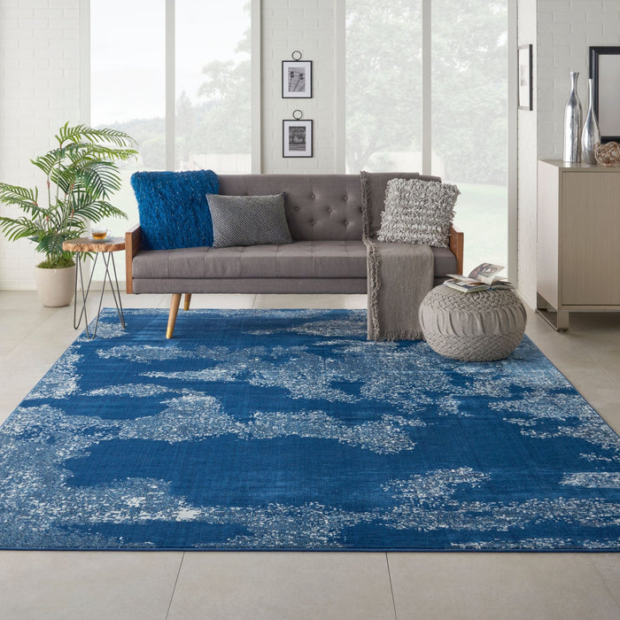 Nourison Rugs Rectangle / 160 x 226cm Etchings ETC03 Blue 99446718396 - Woven Rugs
