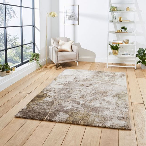 Think Rugs Rugs Rectangle / 120 x 170cm Florence 50032 Beige Gold 5056331411034 - Woven Rugs