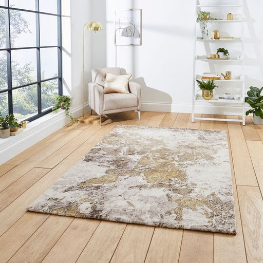 Think Rugs Rugs Rectangle / 120 x 170cm Florence 50033 Beige Gold 5056331411096 - Woven Rugs