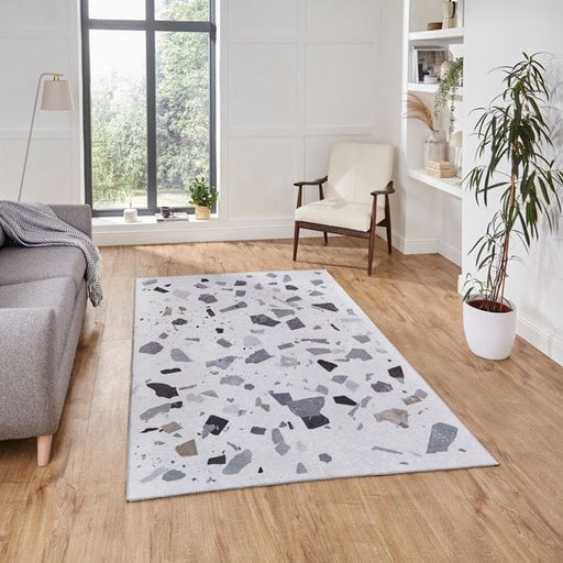 Think Rugs Rugs Rectangle / 120 x 170cm Force K7282 Ivory Grey 5056331409925 - Woven Rugs