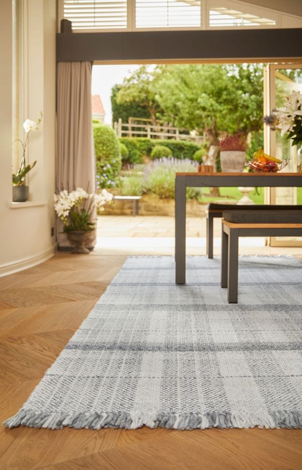 Highland Check Light Grey — Woven Rugs