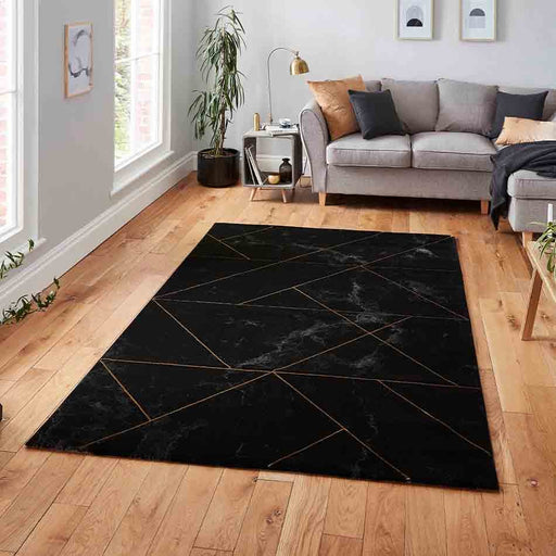 Think Rugs Rugs Craft 23299 Black/Gold - Woven Rugs