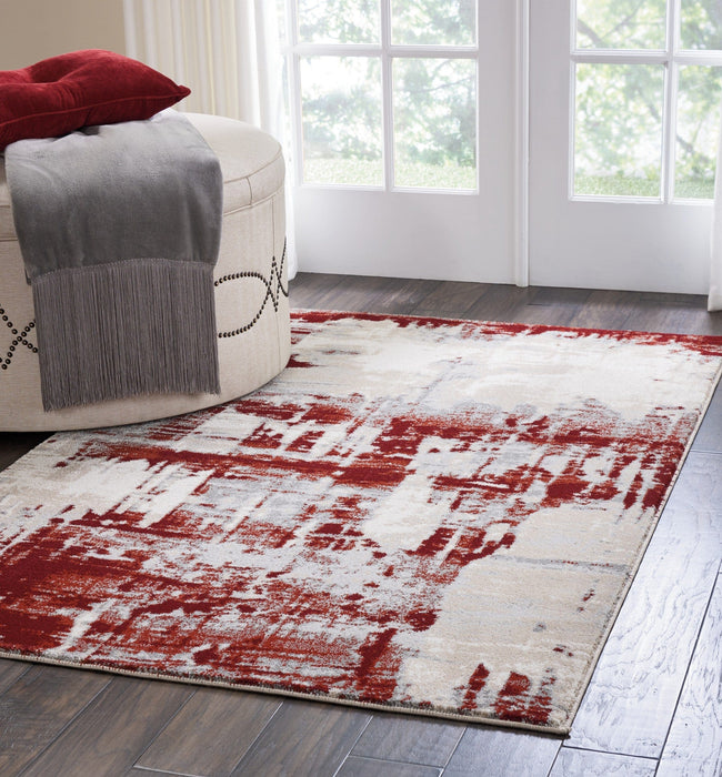 Nourison Rugs Maxell MEA14 Ivory Red - Woven Rugs