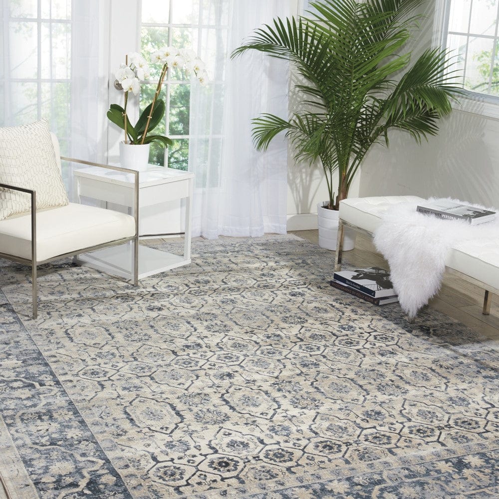 Kathy Ireland Malta MAI04 Ivory Blue — Woven Rugs