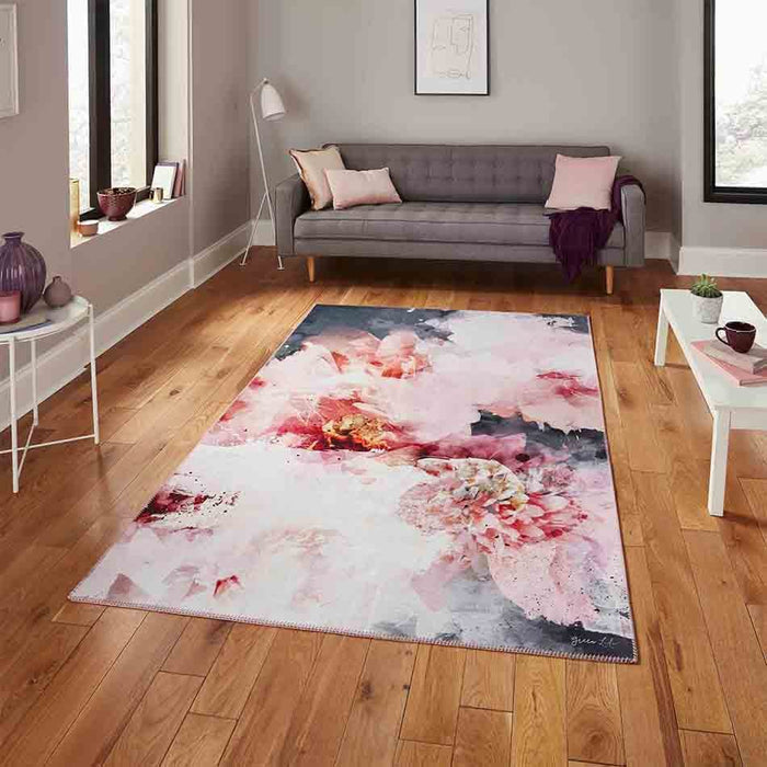 Think Rugs Rugs Michelle Collins FLOO24 Rose/Black - Woven Rugs