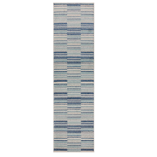 Asiatic Rugs 66 x 240cm Muse Blue Stripe Runner MU05 5031706750833 - Woven Rugs