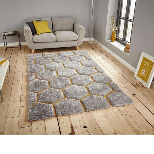 Think Rugs Rugs Noble House NH30782 Grey/Yellow - Woven Rugs