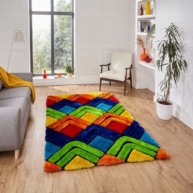 Think Rugs Rugs Shaggy - Noble House 8199 Multi - Woven Rugs