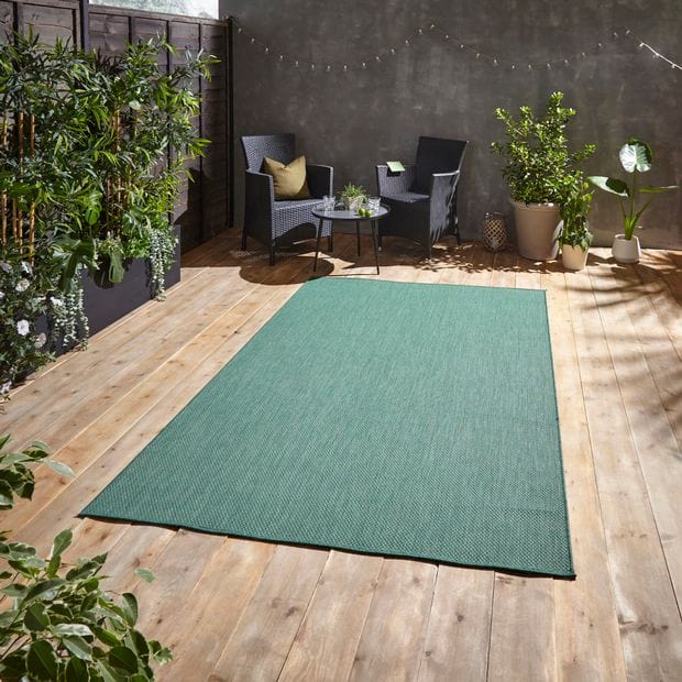 Think Rugs Rugs Rectangle / 200 x 290cm POP! Outdoors Dark Green 5056331408089 - Woven Rugs