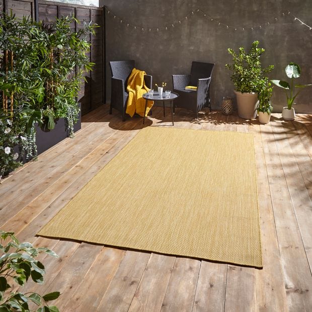 Think Rugs Rugs Rectangle / 200 x 290cm POP! Outdoors Yellow 5056331407990 - Woven Rugs