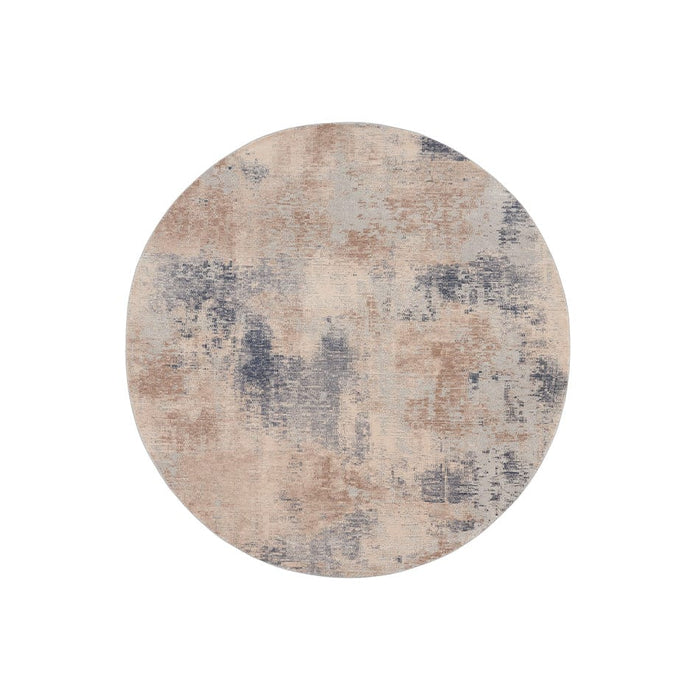 Nourison Rugs Rustic Textures RUS01 Grey Beige Round - Woven Rugs