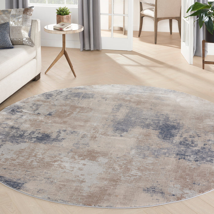 Nourison Rugs Rustic Textures RUS02 Beige Grey Round - Woven Rugs