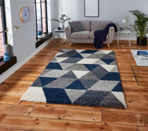 Think Rugs Rugs Rectangle / 200 x 290cm Royal Nomadic 7611 Cream Navy 5056331405163 - Woven Rugs