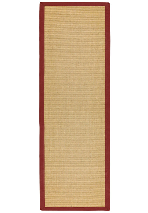 Asiatic Rugs Runner / 68 x 240 Sisal Linen/Red 5031706561484 - Woven Rugs