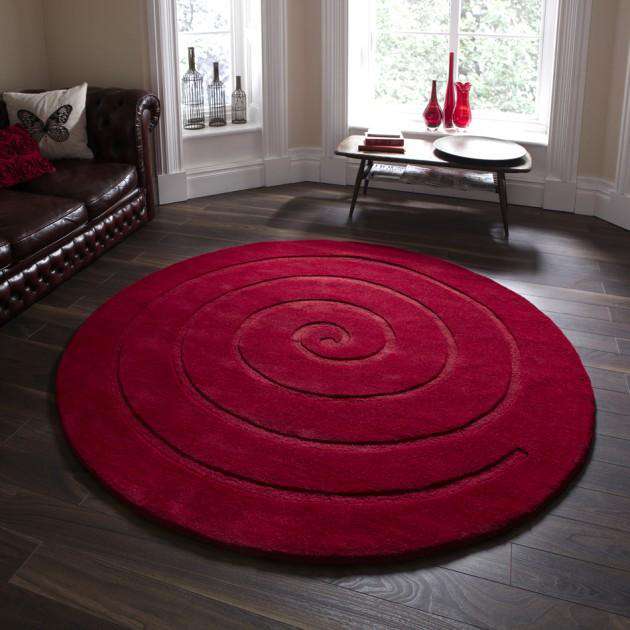 Think Rugs Rugs Spiral Red - Woven Rugs