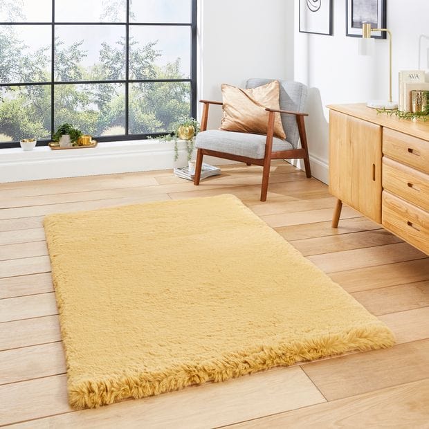 Think Rugs Rugs Super Teddy Mustard - Woven Rugs