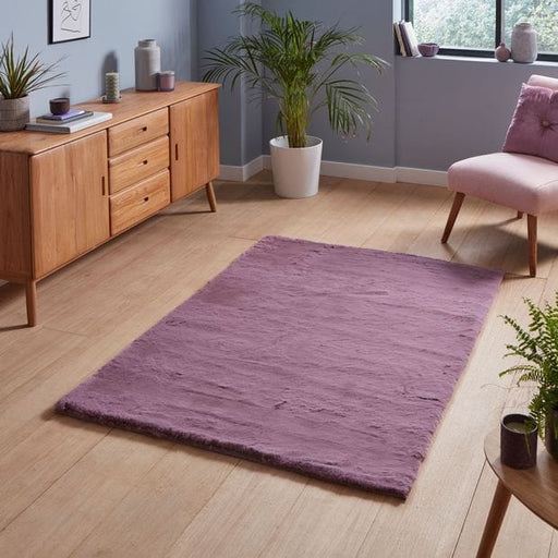 Think Rugs Rugs Circle / 120 x 120cm Teddy Lavender 5056331401196 - Woven Rugs